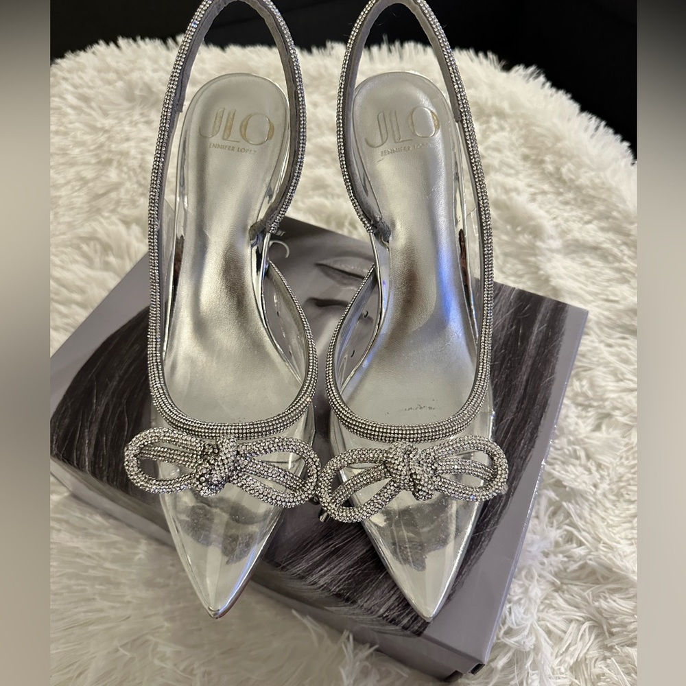 JLo clear with rhinestones pump size 9.5.